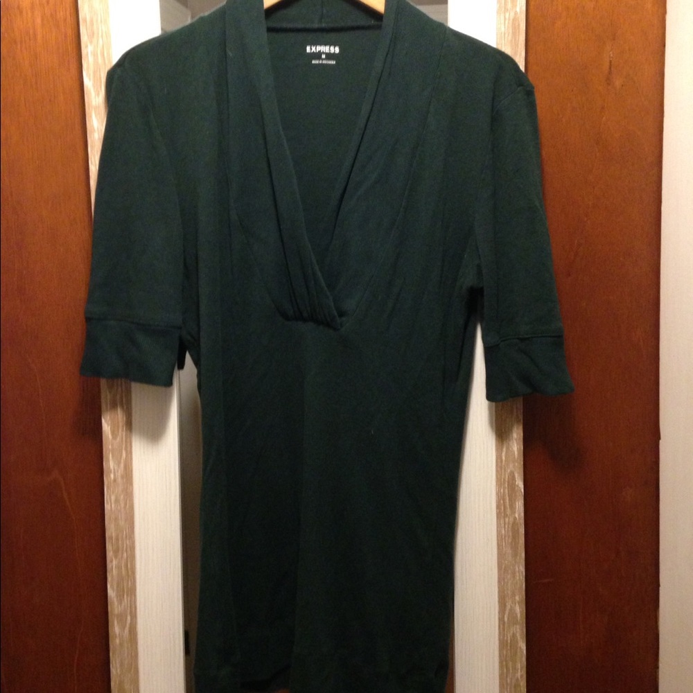 Express shawl collar shirt - hunter green