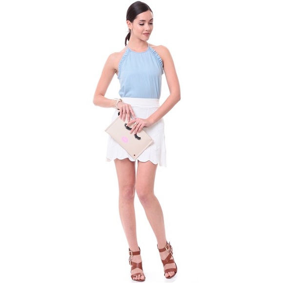 •HP! Blue sleeveless Ruffle Detail Blouse• - Picture 3 of 8