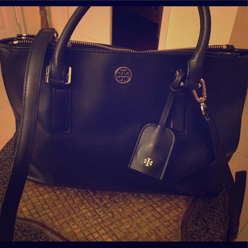 Black Tory Burch Saffron leather handbag