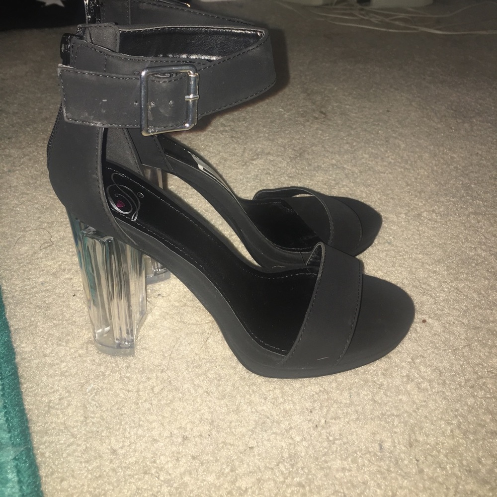 Clear high heels