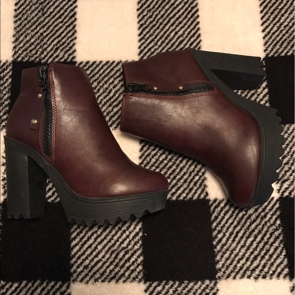 Plum ankle boots