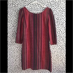 Boho 3/4 Sleeve Shift Dress