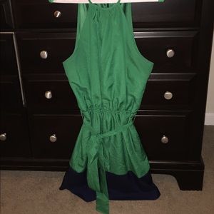 Express green and blue dress