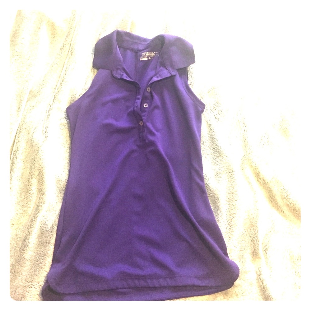 Nike golf sleeveless polo collared tank shirt