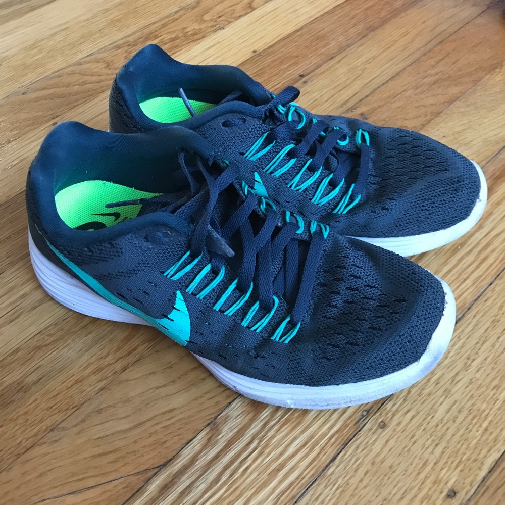 Nike Lunar Trainer Running Shoes Blue Teal Sz. 5.5