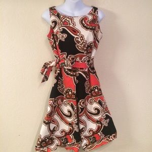 Paisley Print Merona Dress with belt, 8 Paisley Print Merona Dress with belt, 8