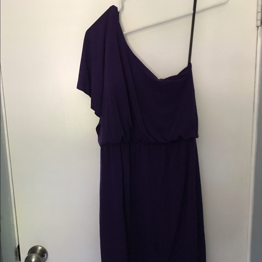 Purple one shoulder dress
