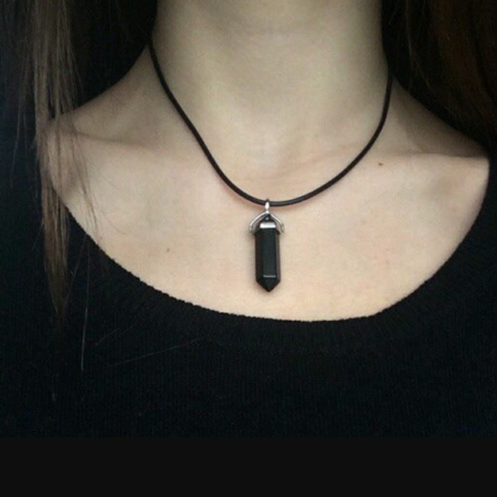 black crystal necklace