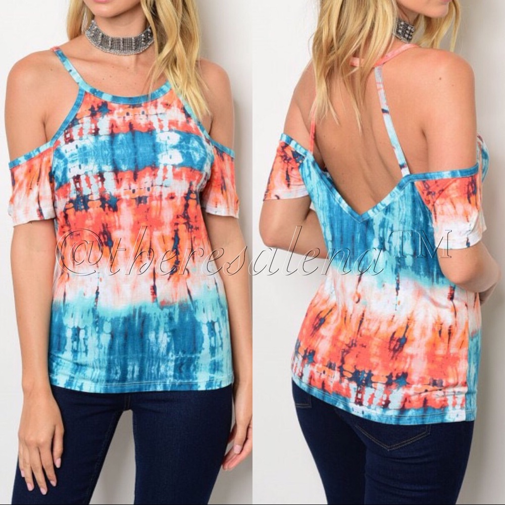 SALE! ❤️ Teal Rust Tie Dye Top