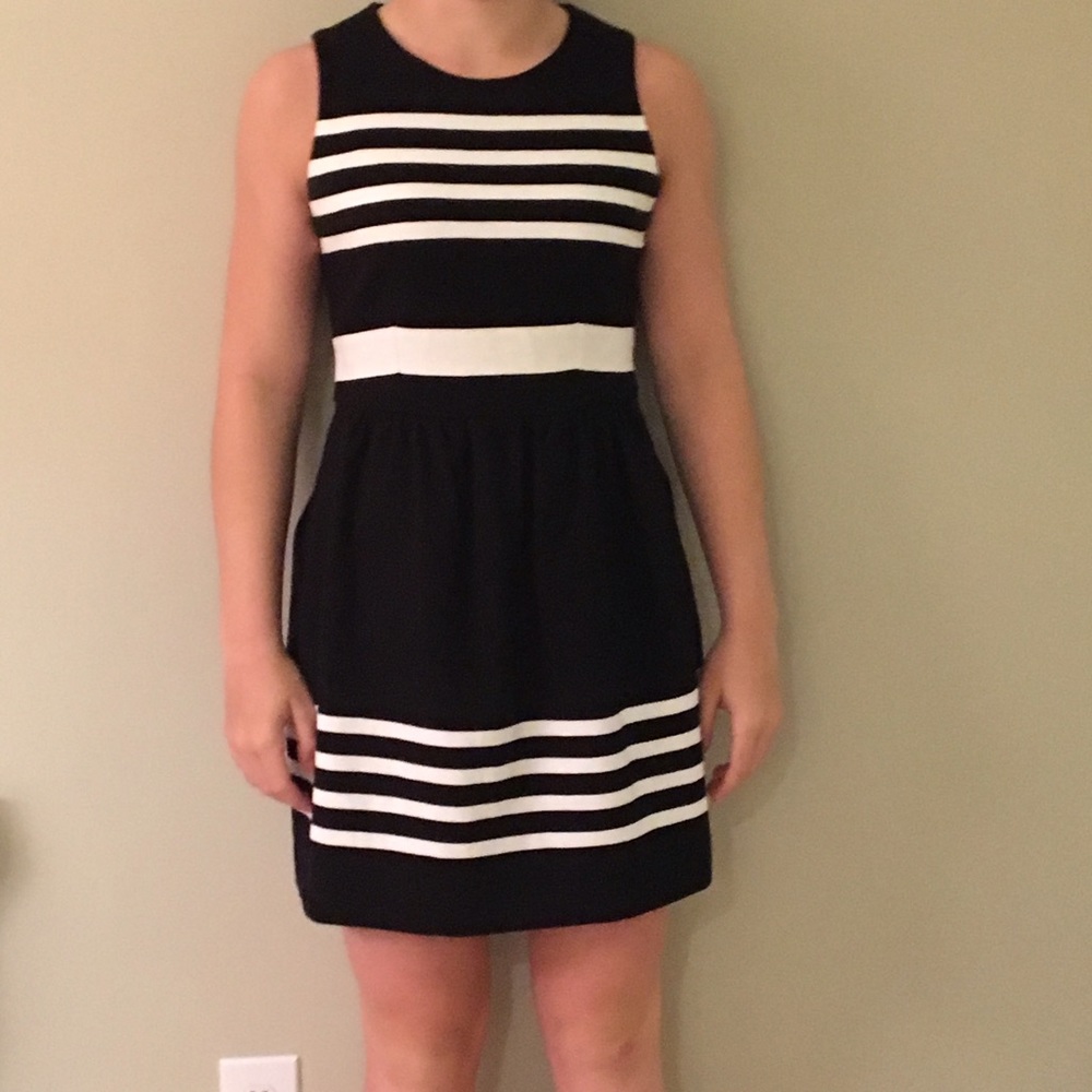 J. Crew black and white stripe dress