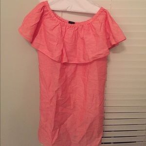new w/ tags. Pink linen off the shoulder dress