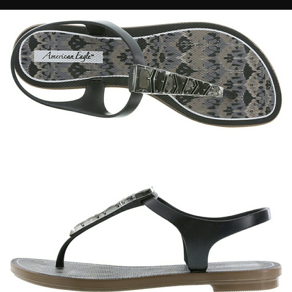 AE for Payless Samba jelly sandals BLACK