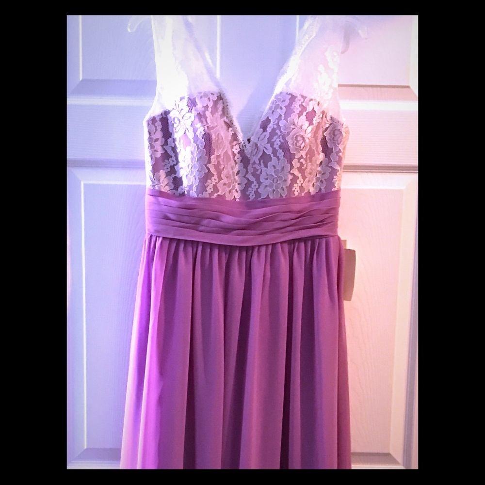 Floor Length Chiffon Lilac Bridesmaid Formal dress
