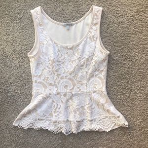 Charlotte Russe Cream Lace Top