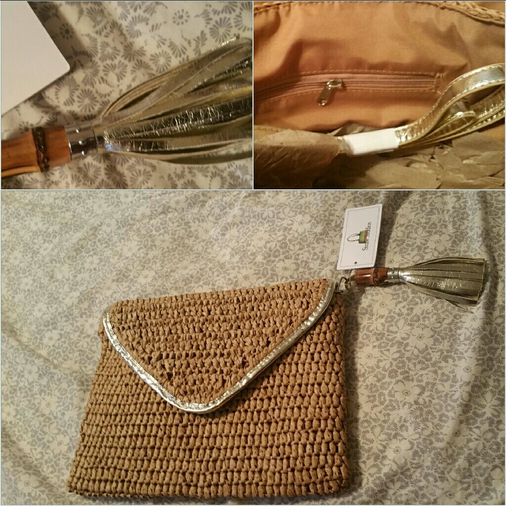 Brand New Straw Clutch Purse