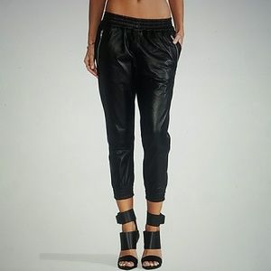 OAK Leather Jogger Cropped Pants