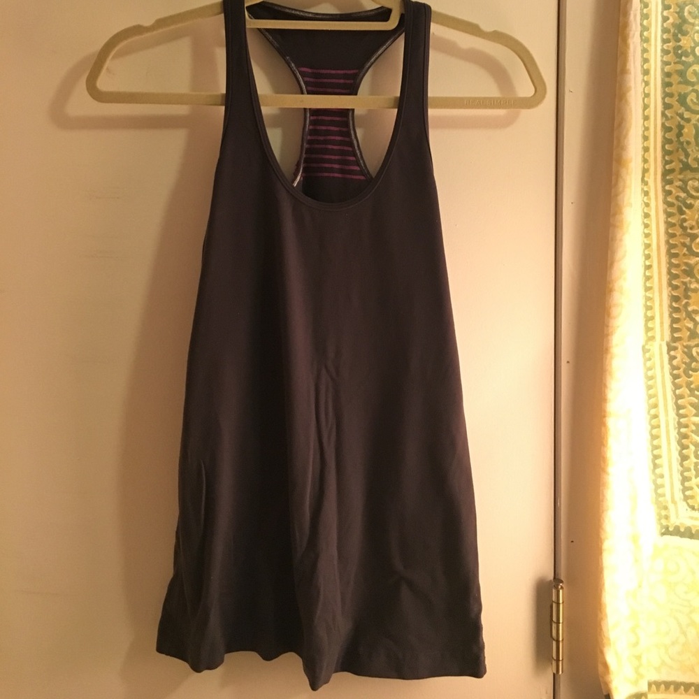 Charcoal lululemon racerback with ruffle detail