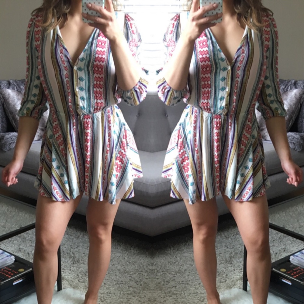 3/4 Sleeve Romper - Small