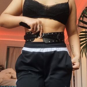 Black studded waist belt