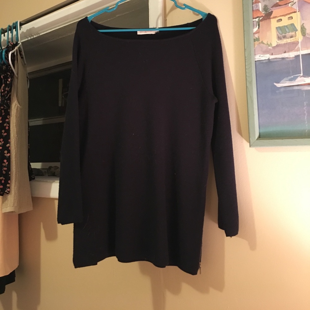 Tory Burch sweater crew neck zipper sides