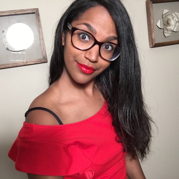 Express Candy Apple Red Boat Neck Top - Picture 3 of 3