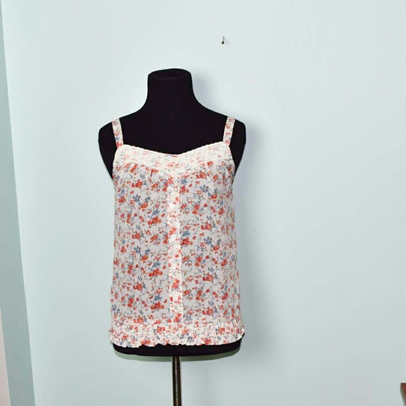 Kirra Tops - Kirra Red Rose Print with Crochet Detail Blouse