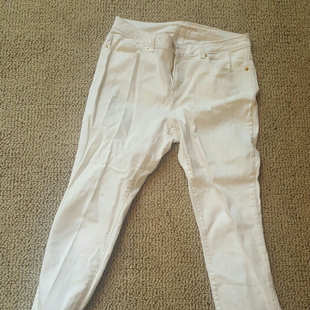 Michael Kors white denim full length jeans