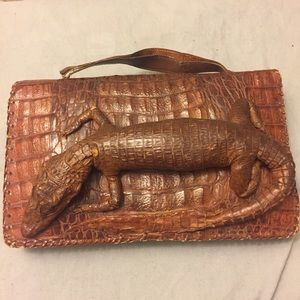 Rare Cuban authentic alligator handbag with baby
