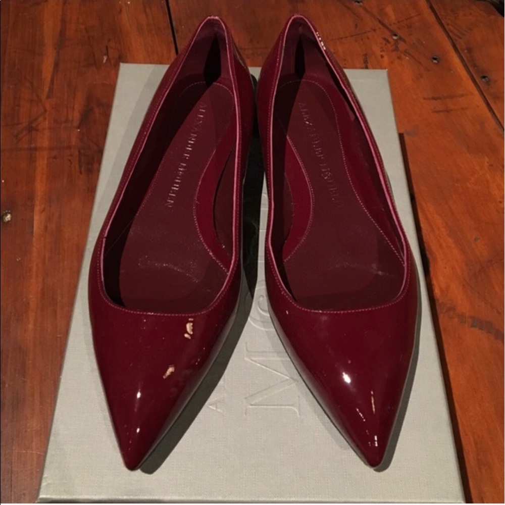 Alexander McQueen Deep red patent pointed flats