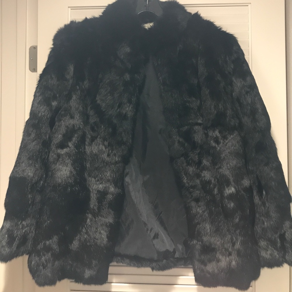 Black fur coat