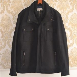 Michael Kors Black Wool Blend Peacoat