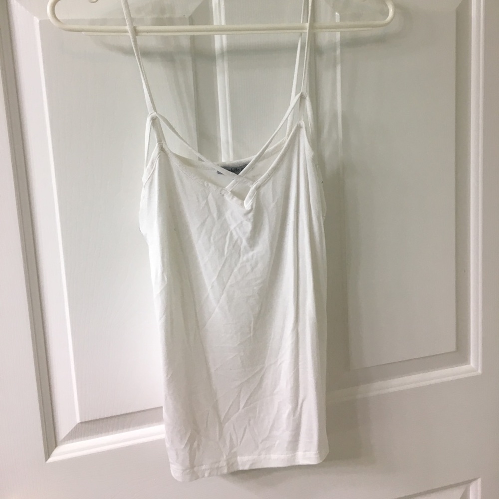 Cross white cami