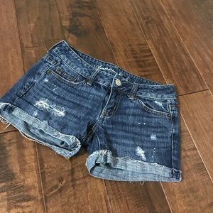 American eagle midi distressed shorts size 00
