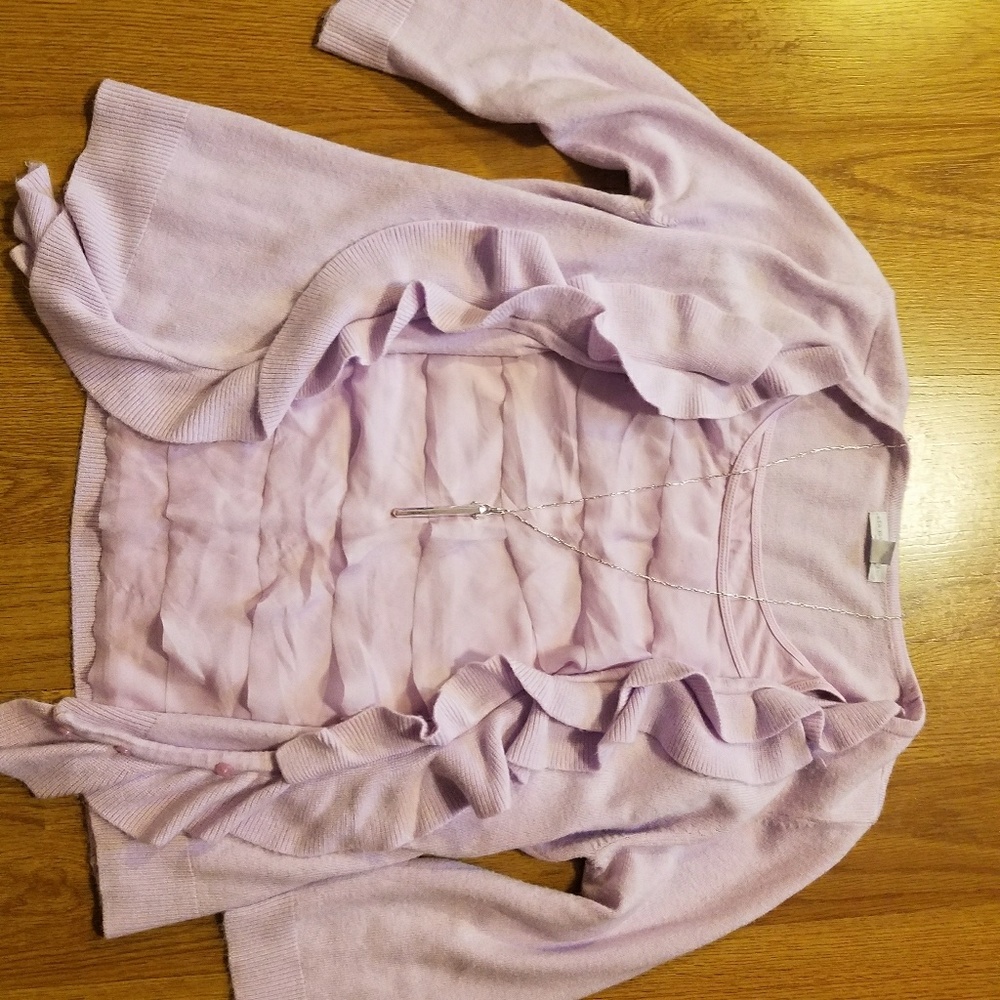 EUC lavendar new york and co cardigan and camisole