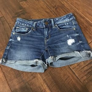 American eagle distressed 00 midi shorts