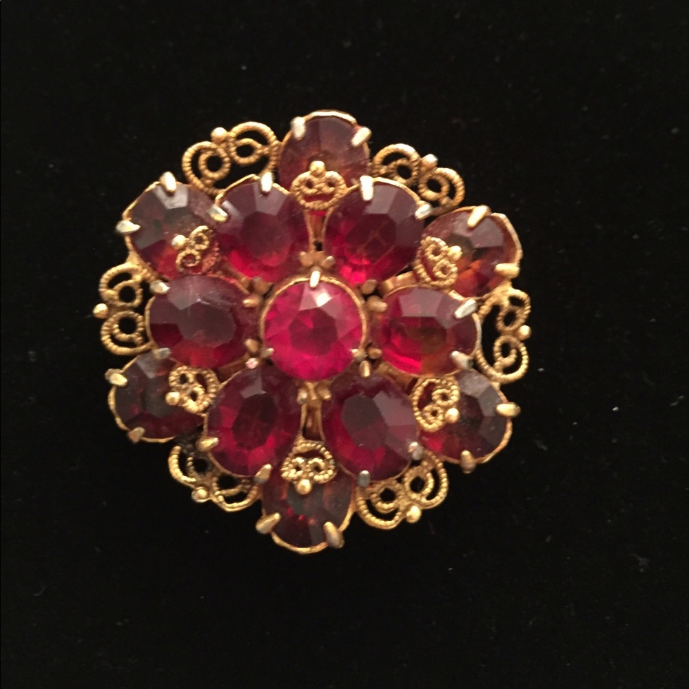 Vintage red brooch