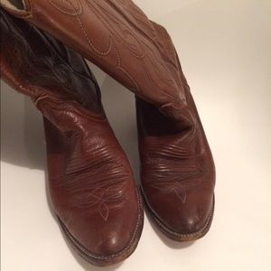 Dan Post women's brown leather cowboy boots Sz 8