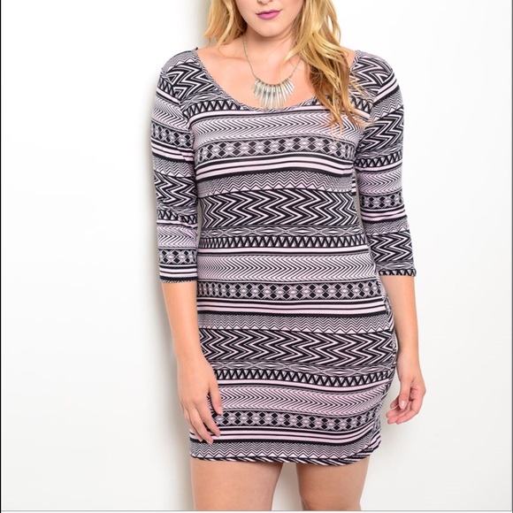 NEW Mini Dress Tribal Geo Design Size XL - Picture 3 of 6