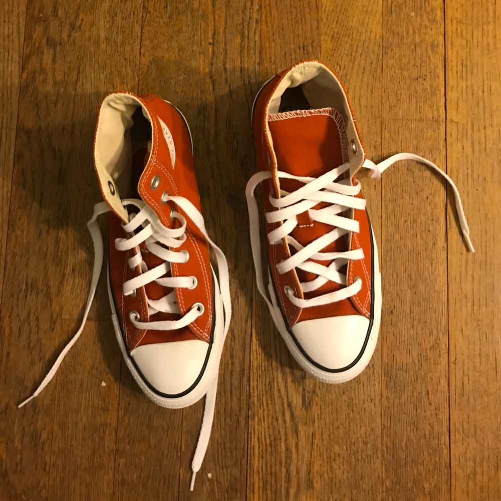 Orange Rust Women's High Top Converse 7.5