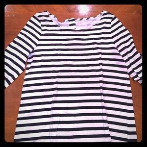 Navy and white striped jcrew top