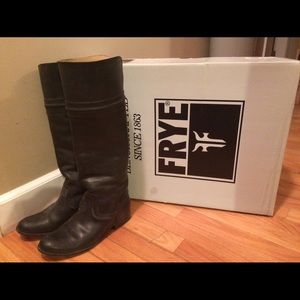 Tall black leather Melissa Trapunto Frye Boots