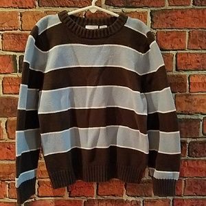 Sonoma boys brown and blue striped sweater
