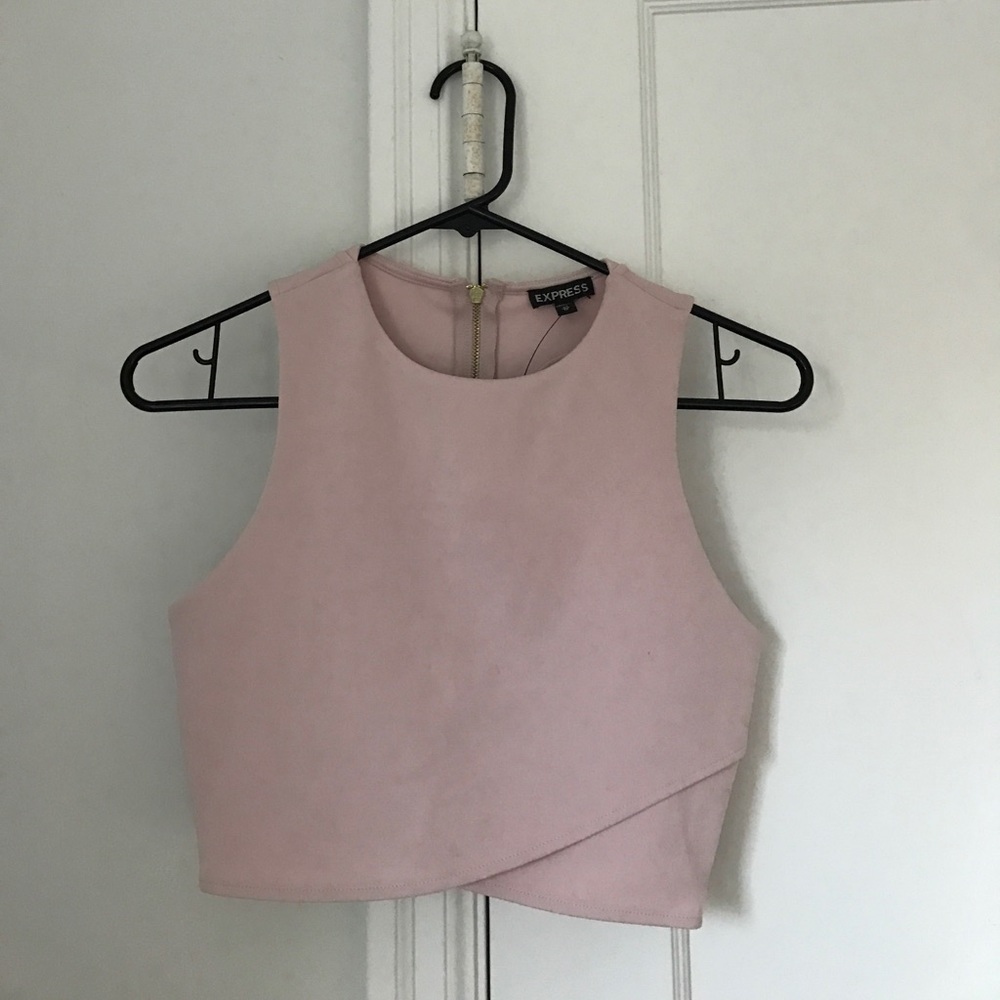 Light pink Express crop top.