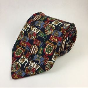 Vintage Tommy Hilfiger Silk Tie Crests And Flags