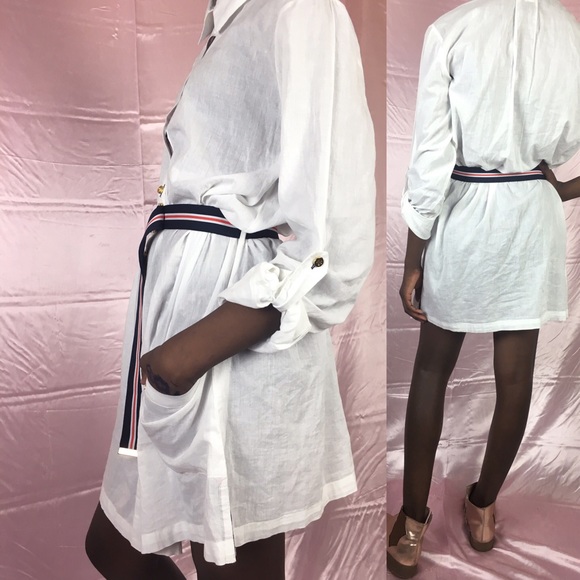 Tommy Hilfiger Belted Button Up Shirt Dress - Picture 2 of 2