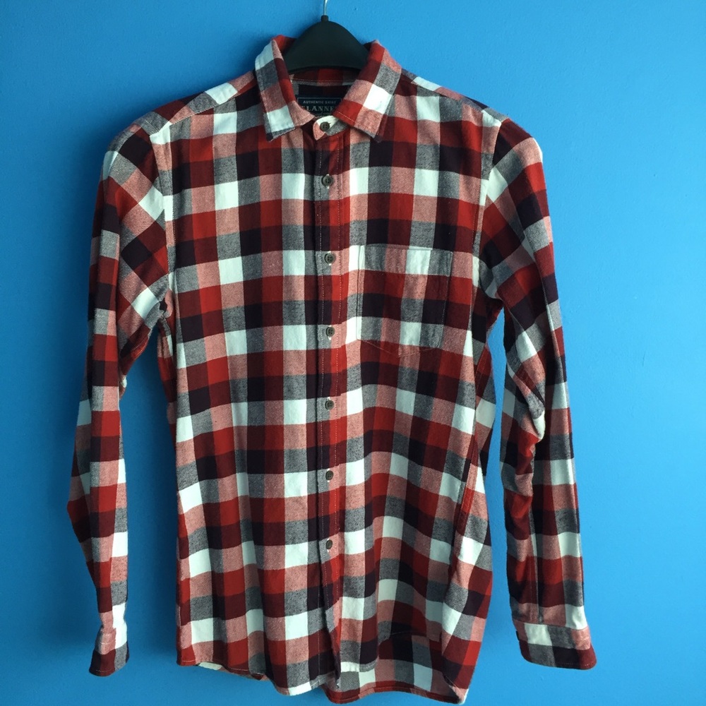 Uniqlo Red, White, Black Flannel