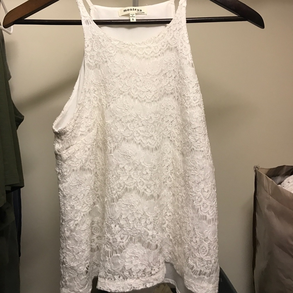 White lace tank top