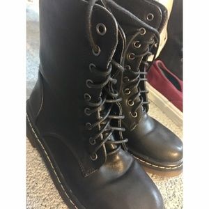 Black combat boots