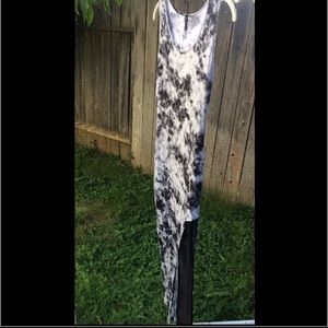Black & White Tie-dye Maxi Dress