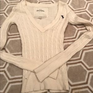 White Abercrombie sweater